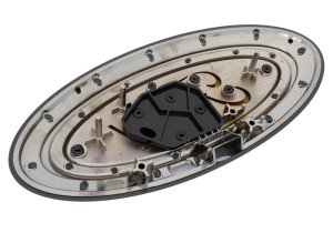 Ford F-150 Lightning Oval Emblem Kit - Front + Rear - Ford Racing - Smoked Chrome with Camera Provision - Black - 2022+